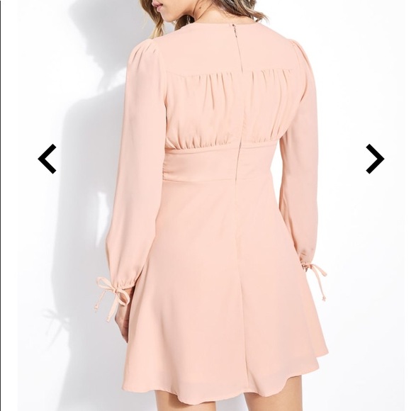 Sexy long sleeve corset dress, size S, light pink - Picture 2 of 4